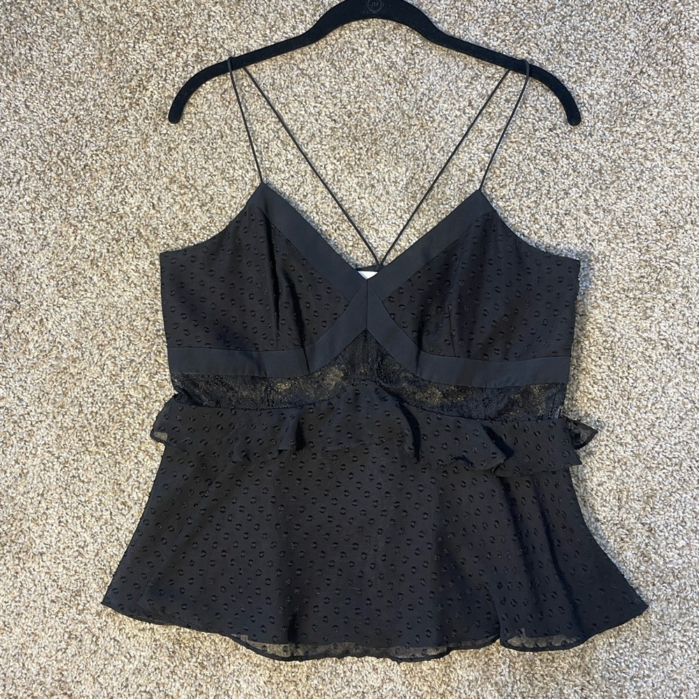 Likely Swiss Dot and Lace Spaghetti Strap Tank